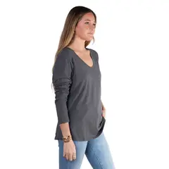 LENGA - Polera Maqui Mujer Escote V Manga Larga ®