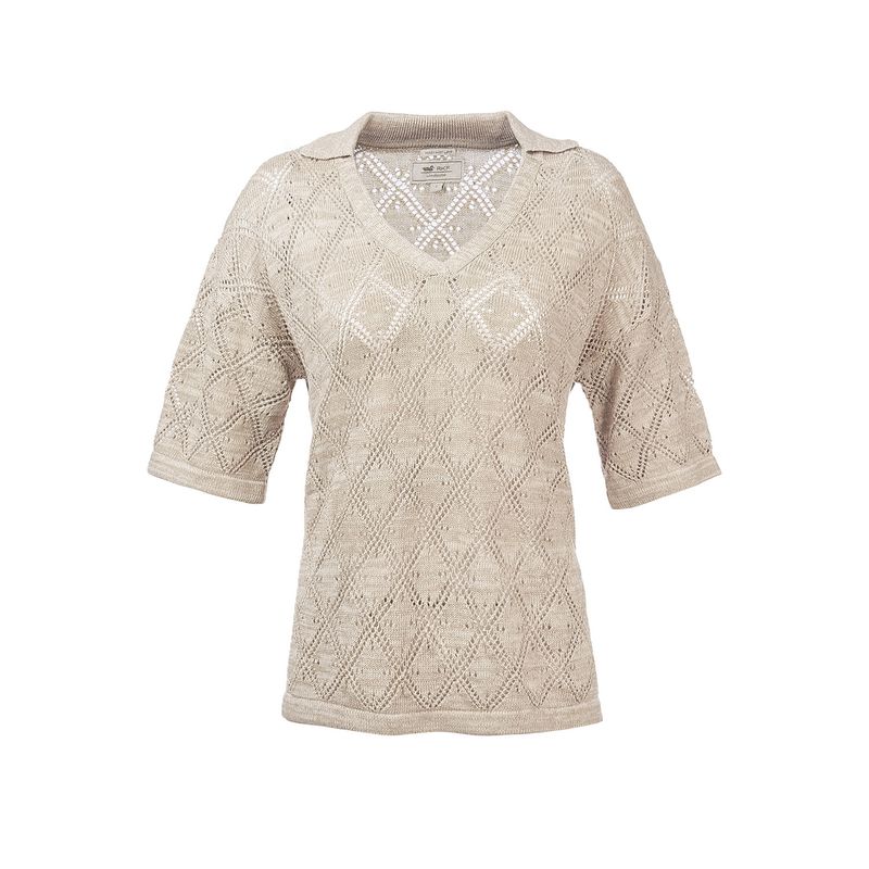 ROCKFORD - Polera Algodón Orgánico Caicos Beige Mujer ROCKFORD
