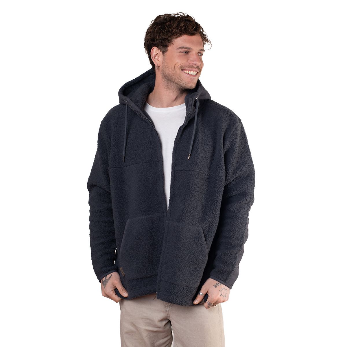 LENGA - Polar Sherpa Con Capucha Y Cierre Ykk Corcovado Lenga