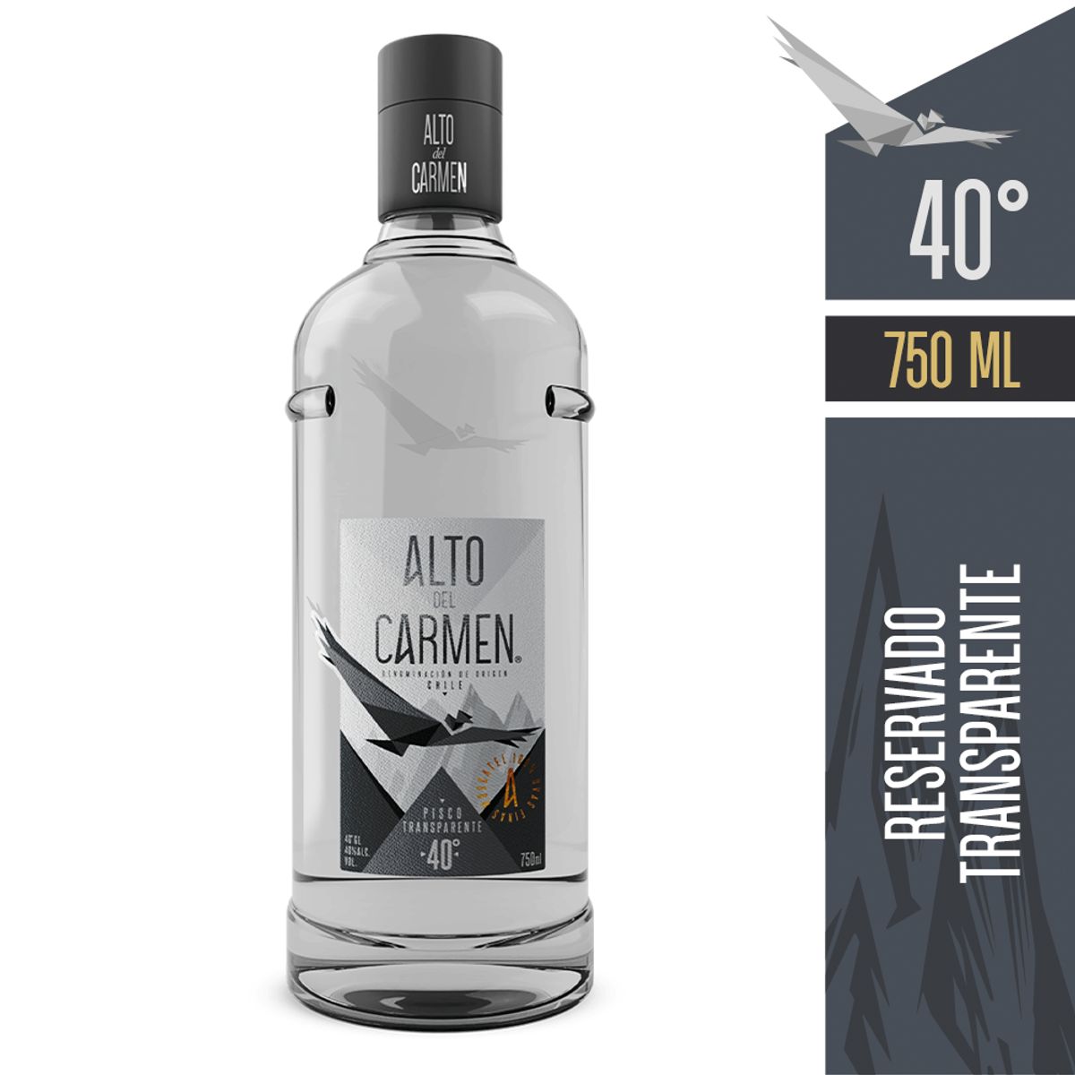 ALTO DEL CARMEN - Pisco Alto Del Carmen Transparente 40° 750Cc