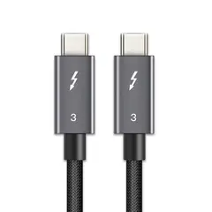 GENERICO - Cable Thunderbolt 3 Usb C Certificado 100w 5a 40gbps - 0.5m