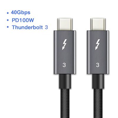 Imagen 2 del producto Cable Thunderbolt 3 Usb C Certificado 100w 5a 40gbps - 0.5m Negro 4