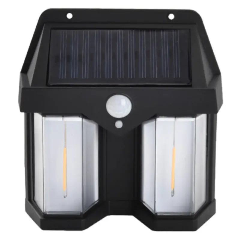 GENERICO - Lampara  Solar Retro Estilo Farol Pared Negro