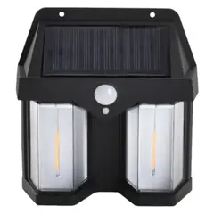 GENERICO - Lampara Solar Retro Estilo Farol Pared Negro
