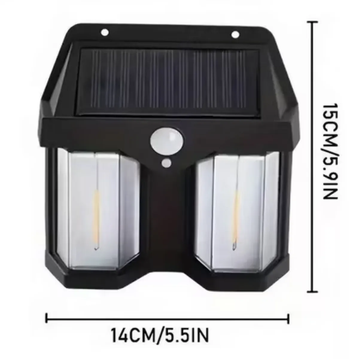 GENERICO - Lampara  Solar Retro Estilo Farol Pared Negro