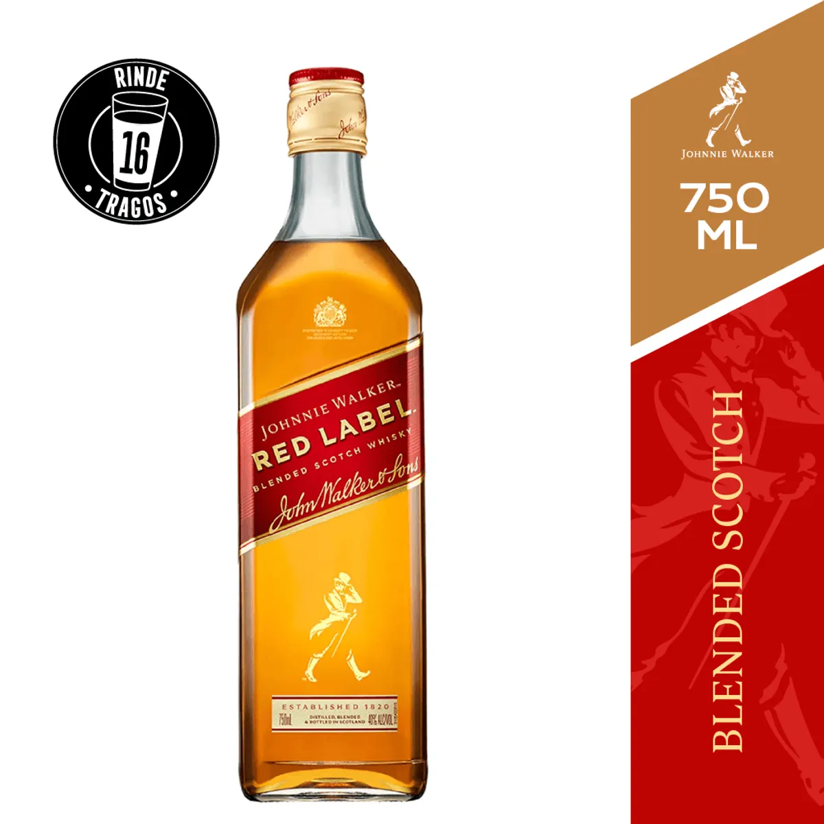 JOHNNIE WALKER - Whisky Johnnie Walker Red Label 40° 750Cc
