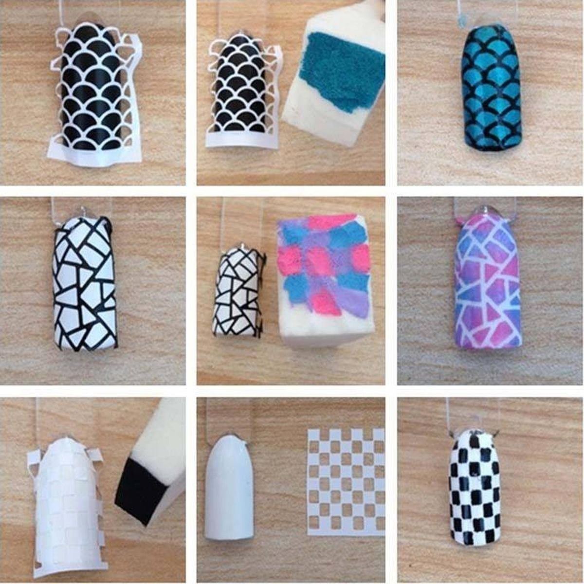 GENERICO - 10 Un. Plantillas uñas - Flores - S21