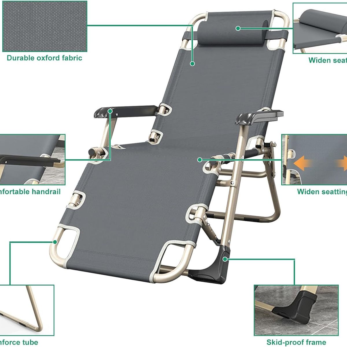 U BUY - Silla Reposera Plegable Playa Camping Terraza