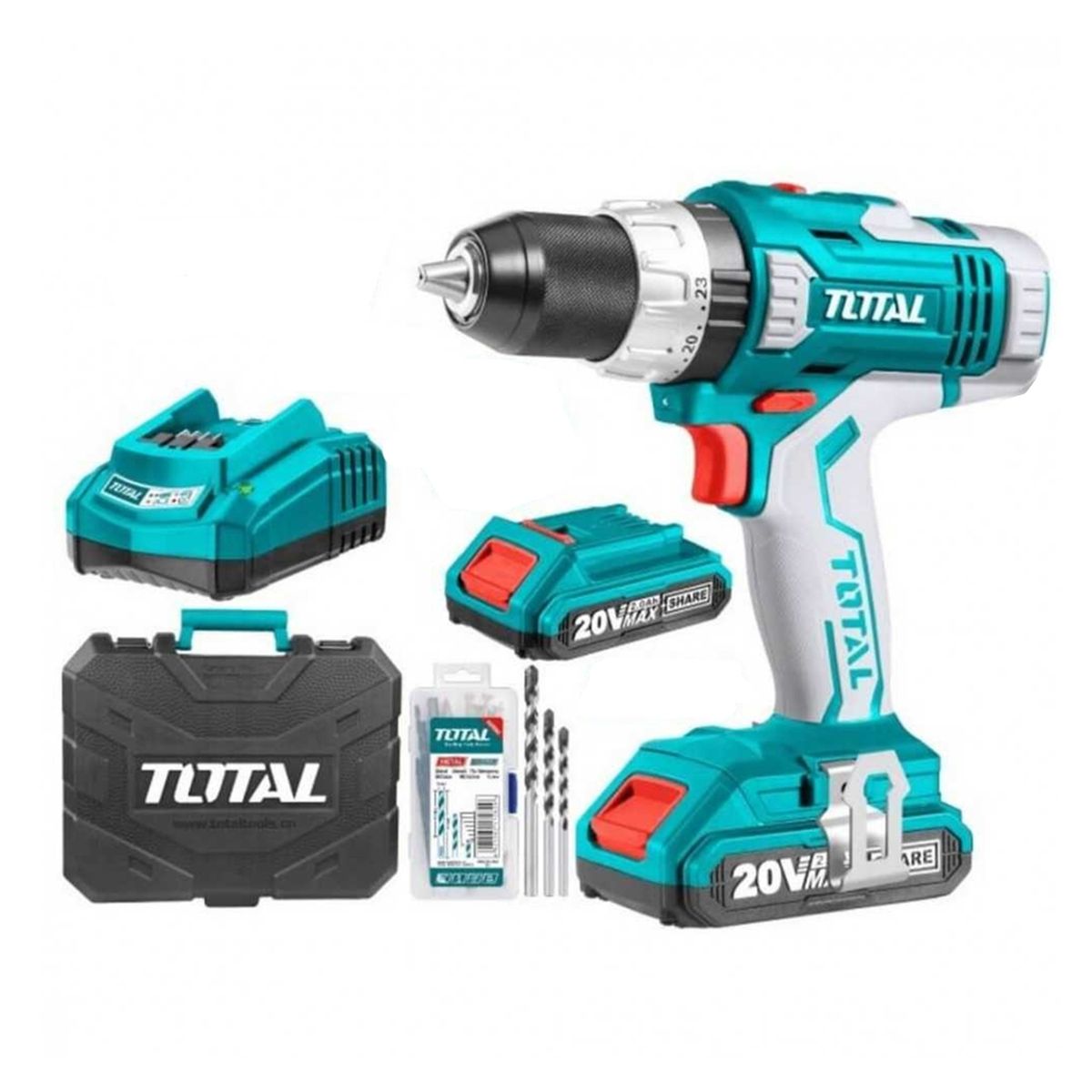 TOTAL TOOLS - Taladro Atornillador Inalambrico 13mm 20v