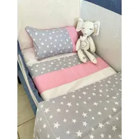 Juego de sabana cuna colecho mas cobertor gris de estrella