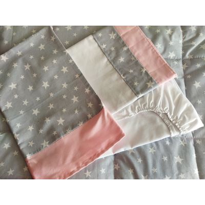Imagen 2 del producto Juego de sabana cuna colecho mas cobertor gris de estrella