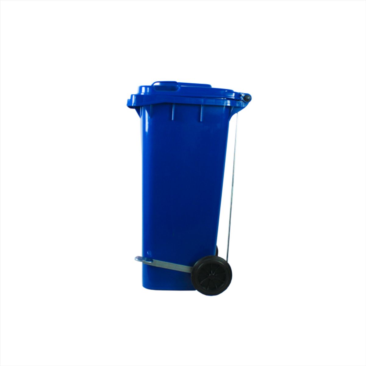 QRUBBER - Contenedor de Basura 120 lts. con pedal azul Qrubber