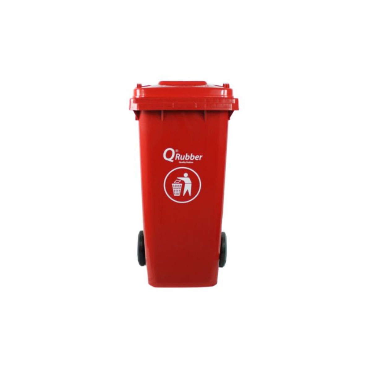 QRUBBER - Contenedor de Basura Qrubber 120 lts rojo QRubber