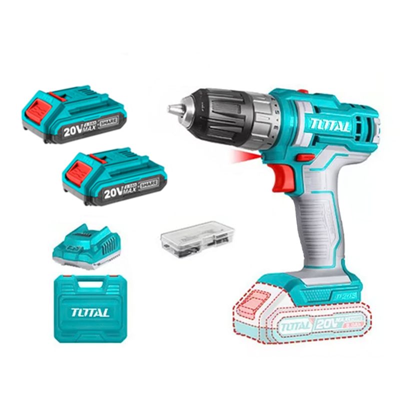TOTAL TOOLS - Taladro Atornillador Inalambrico 20v 10mm Total Tdli200528.