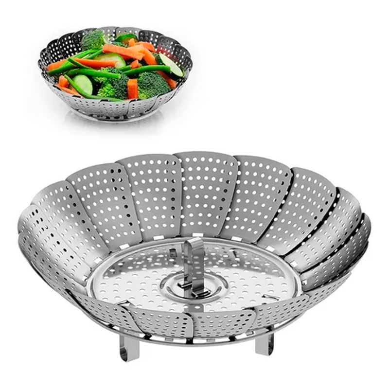 ESHOPANGIE - Vaporera Plegable Cocina Cesta Humeante Olla De Vapor