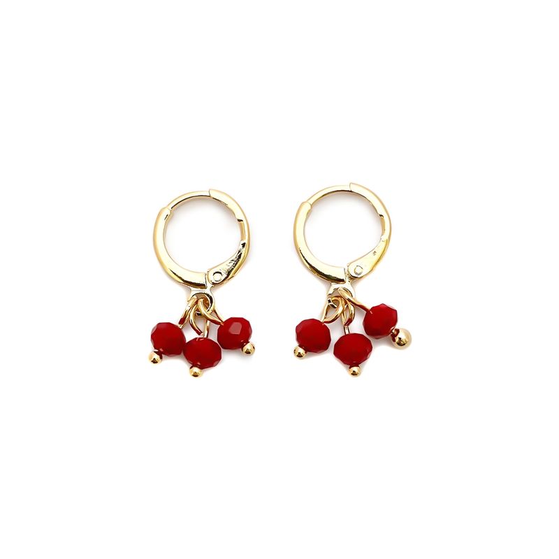 ANDREA COGGIOLA JOYAS - Aros Argollas Cristales Colgando Enchapado Oro 18K