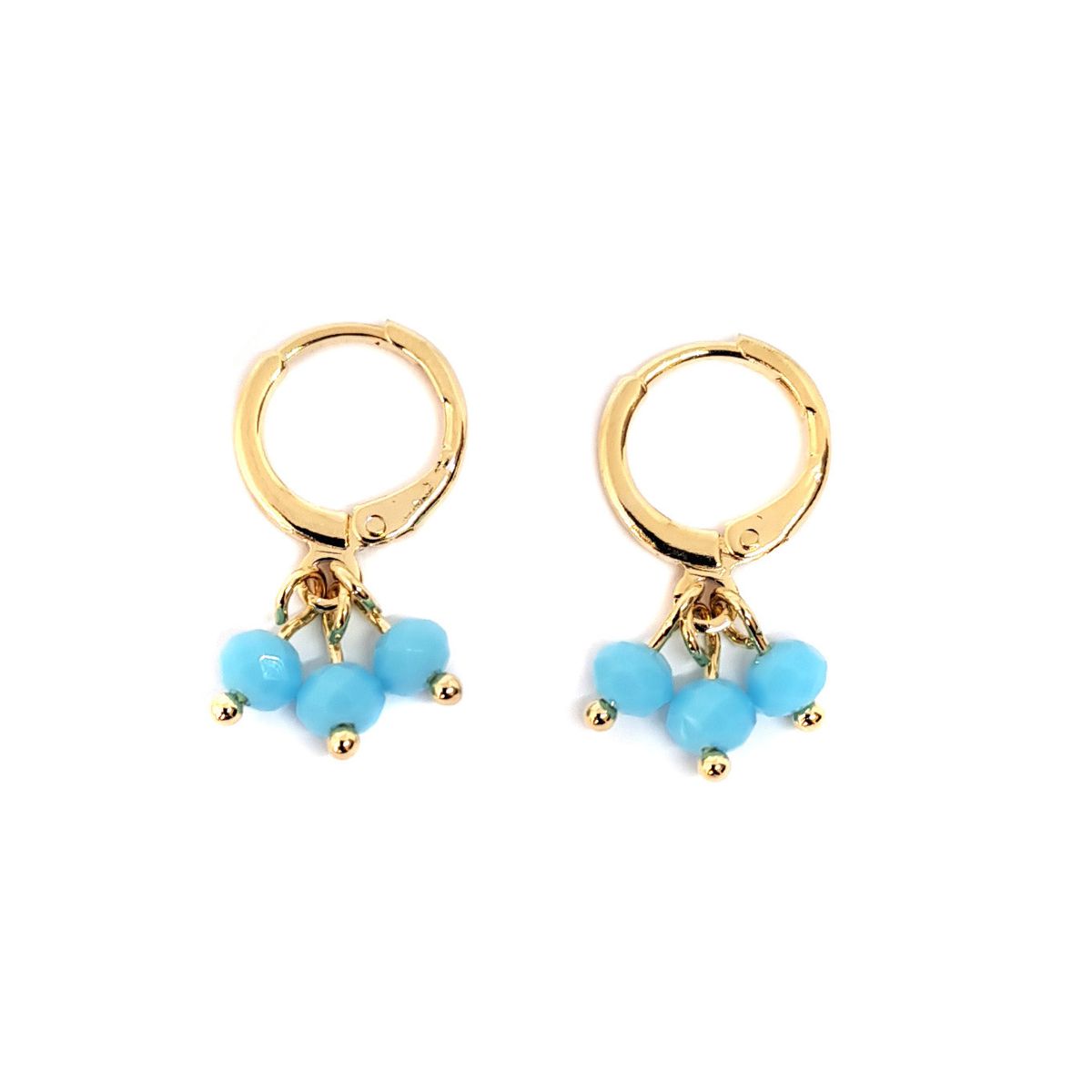 COGGIOLA - Aros Argollas Cristales Colgando Enchapado Oro 18K