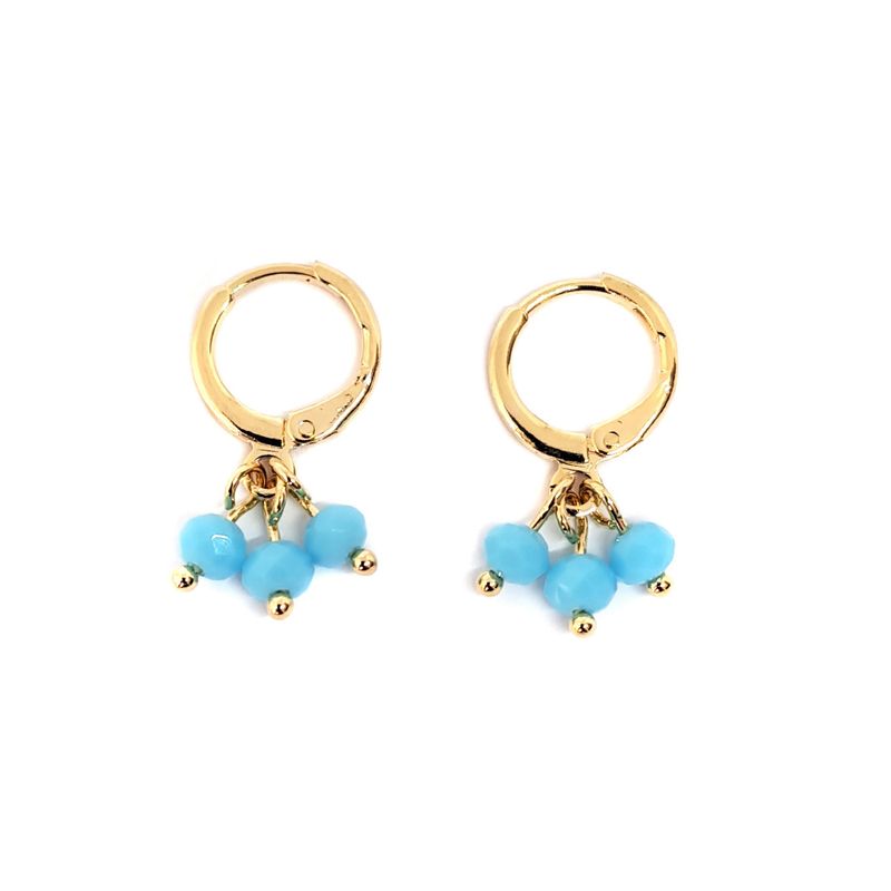 ANDREA COGGIOLA JOYAS - Aros Argollas Cristales Colgando Enchapado Oro 18K