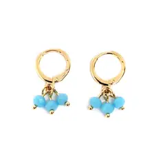 ANDREA COGGIOLA JOYAS - Aros Argollas Cristales Colgando Enchapado Oro 18K