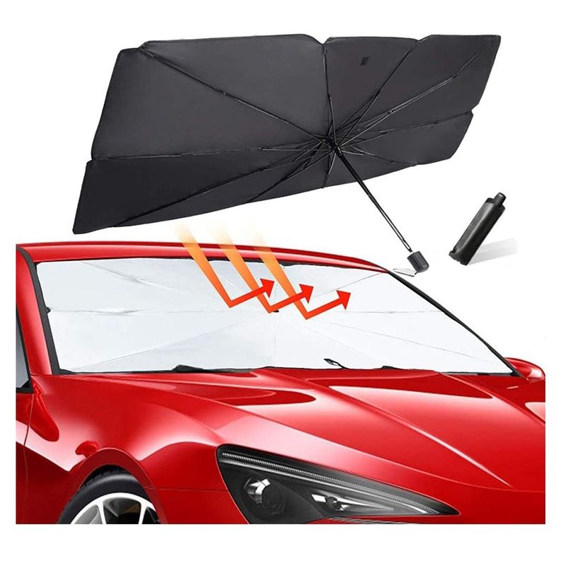 GENERICO - Quitasol Tipo Sombrilla Para Auto Parasol Retractil Parabris
