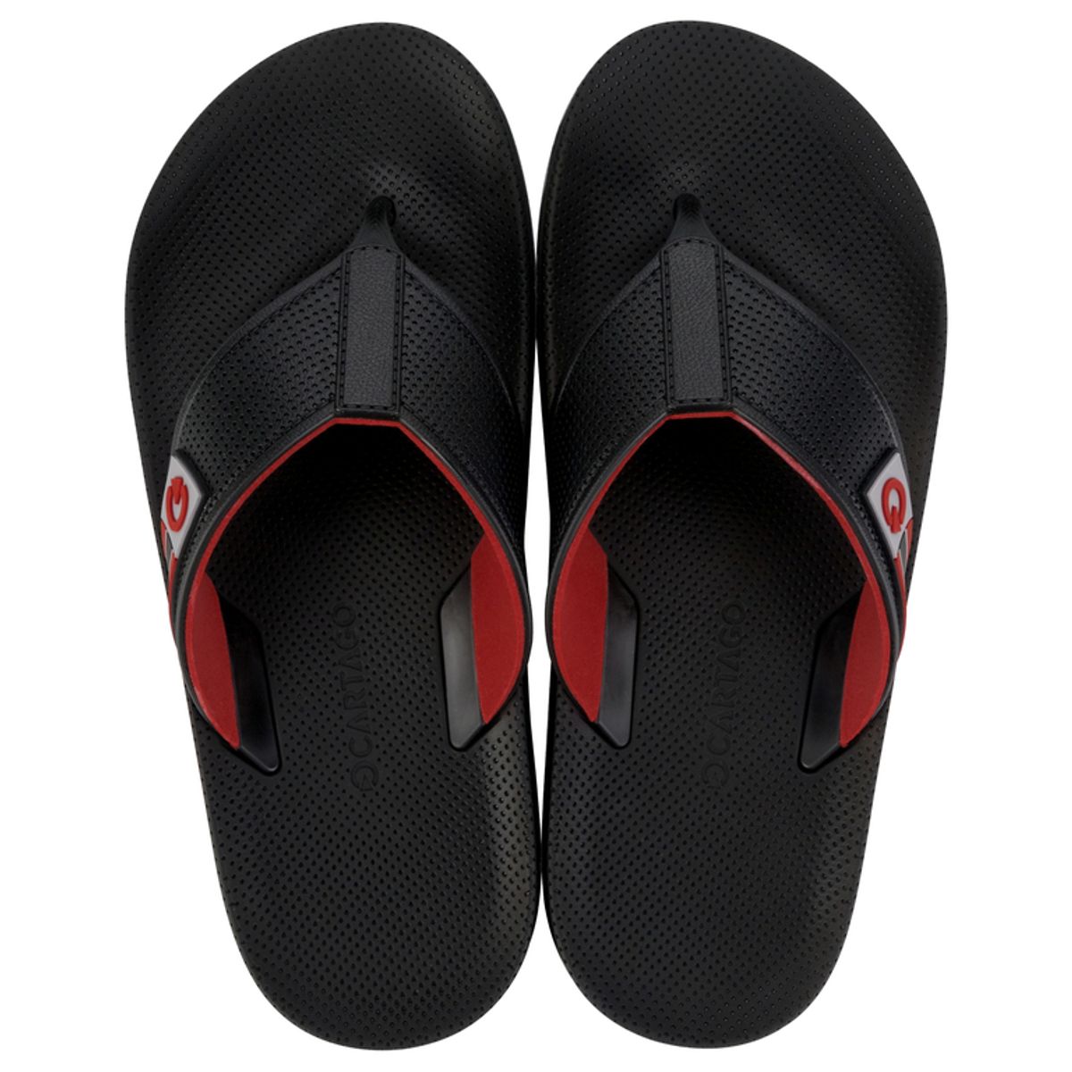 CARTAGO - Sandalia Hombre Negro/Rojo Siena Cartago