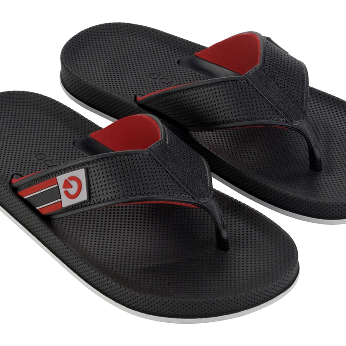 CARTAGO - Sandalia Hombre Negro/Rojo Siena Cartago