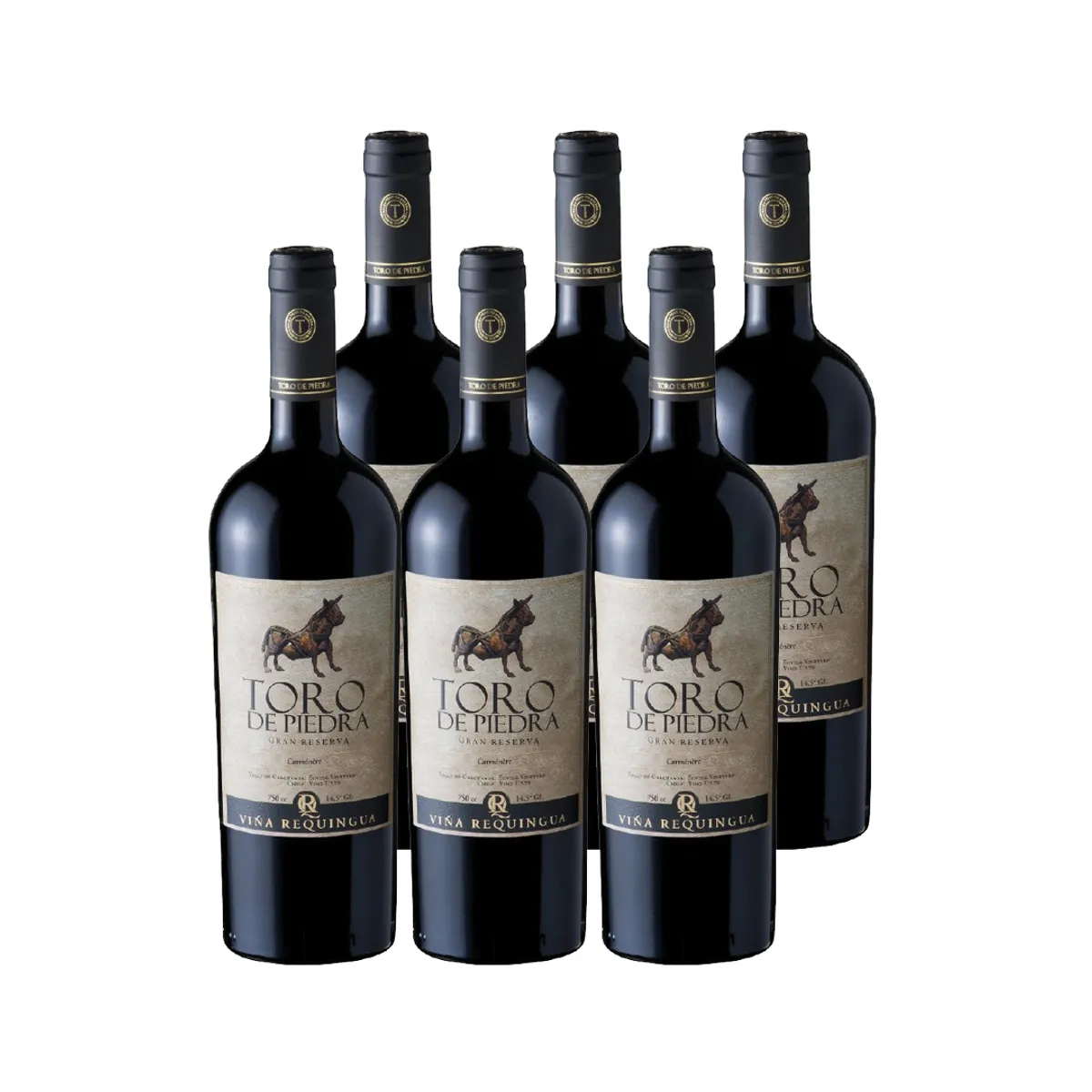 TORO DE PIEDRA - 6x Vino Toro de Piedra Gran Reserva Carmenere 14,5° 750cc
