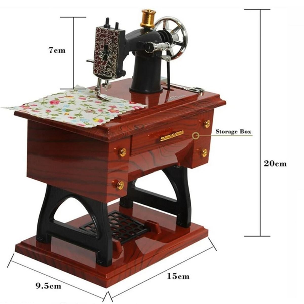 GENERICO - CAJA MUSICAL MINI MAQUINA DE COSER VINTAGE