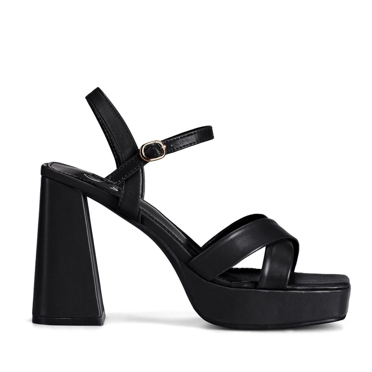 WEIDE - Sandalia Taco Alto Negro Casual TFA186 Weide