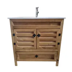 MODERN SPACE - Vanitorio Rustico 70x47cm con Loza Y Griferia