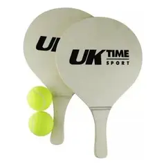 UK TIME - Par Paletas Playa Con 2 Pelotas De Beach Tenis