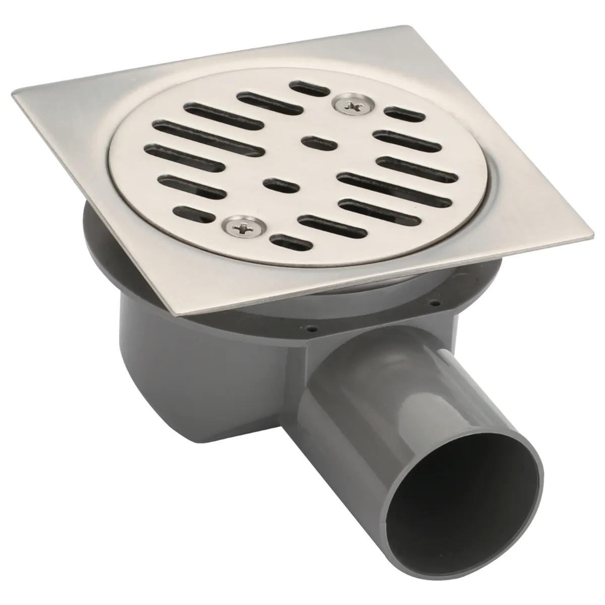 GENERICO - PILETA AC INOX CUADRADA 10X10 TRAMPA PVC 40MM