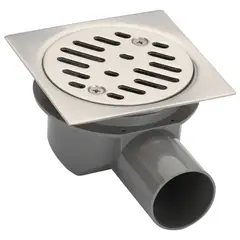 GENERICO - PILETA AC INOX CUADRADA 10X10 TRAMPA PVC 40MM