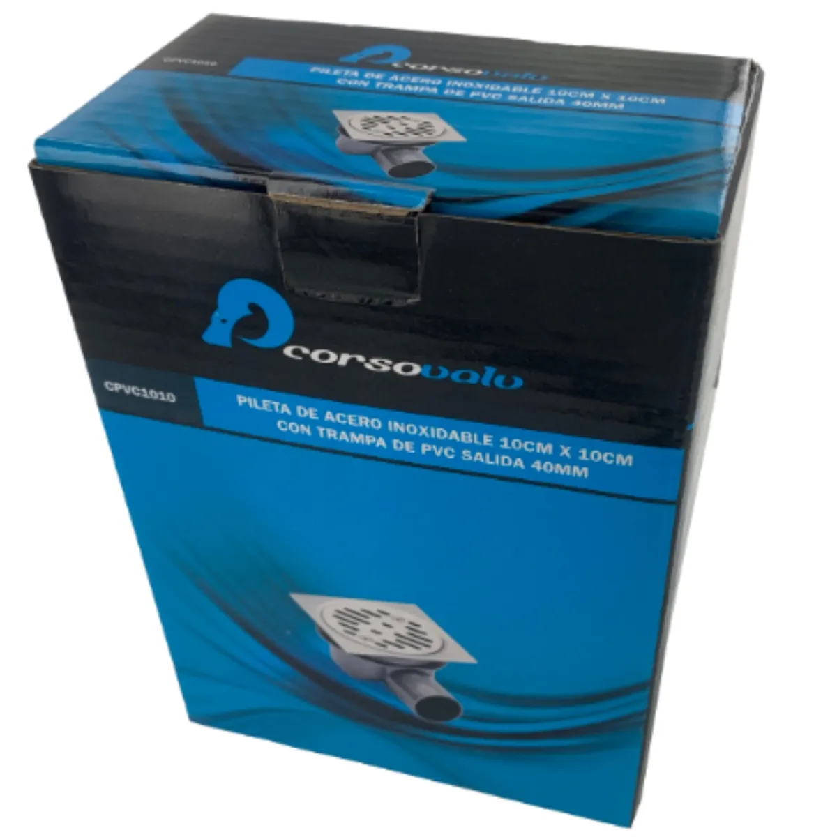 GENERICO - PILETA AC INOX CUADRADA 10X10 TRAMPA PVC 40MM