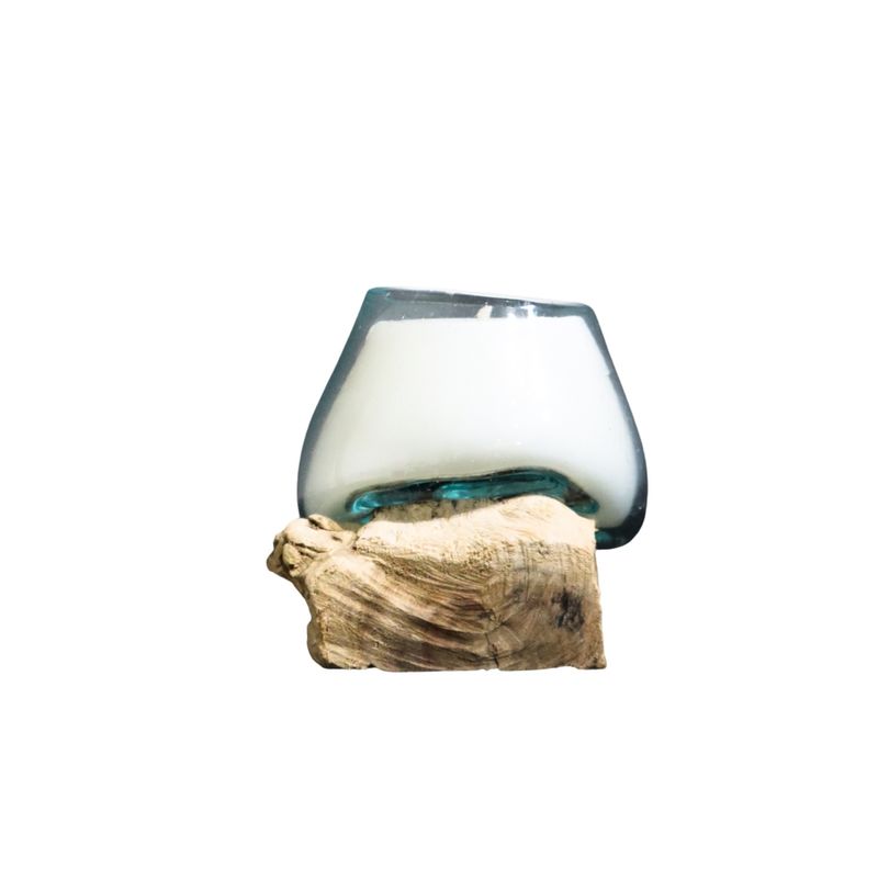 NECTAR - Vela decorativa base madera de teca