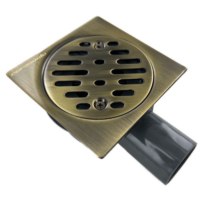 GENERICO - PILETA AC INOX BRONCEADA CUADRADA 10X10 TRAMPA PVC 40MM