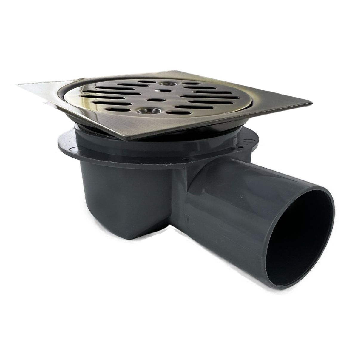 GENERICO - PILETA AC INOX BRONCEADA CUADRADA 10X10 TRAMPA PVC 40MM