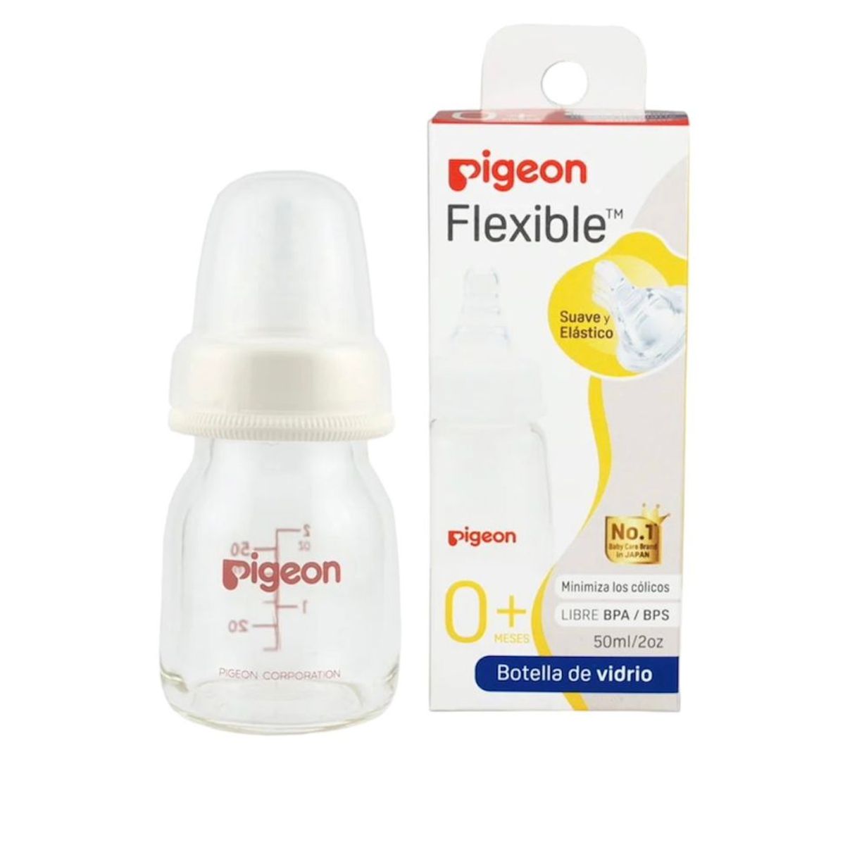 PIGEON - mamadera de vidrio pequeña PIGEON 50ml vidrio