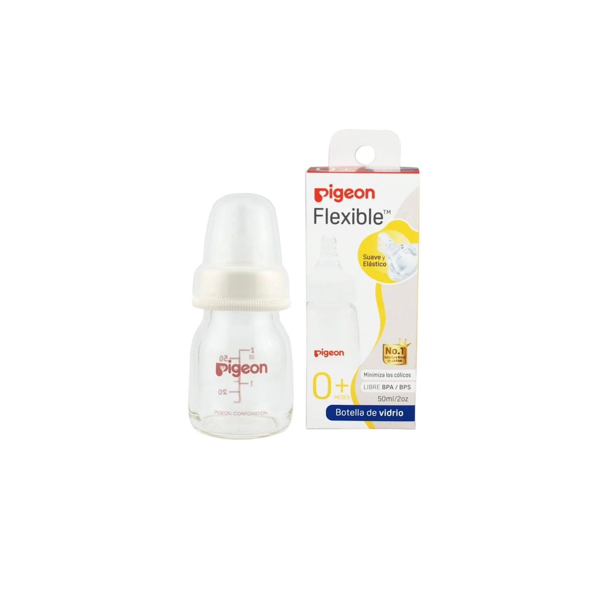 PIGEON - mamadera de vidrio pequeña PIGEON 50ml vidrio