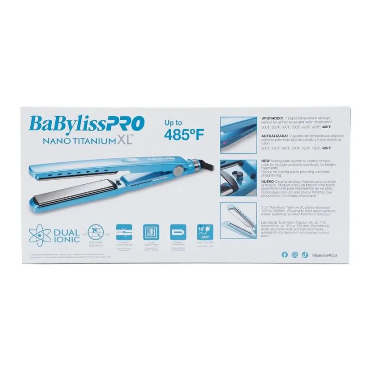 BABYLISS PRO - Plancha BabylissPRO XL Alisadora Titanium Iónica Digital 32MM