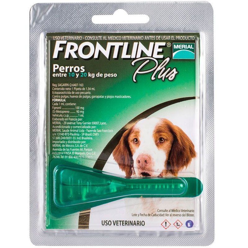 BOEHRINGER INGELHEIM - Frontline Plus Pipeta Perro De 10 A 20 Kg PulgasY Garrapata