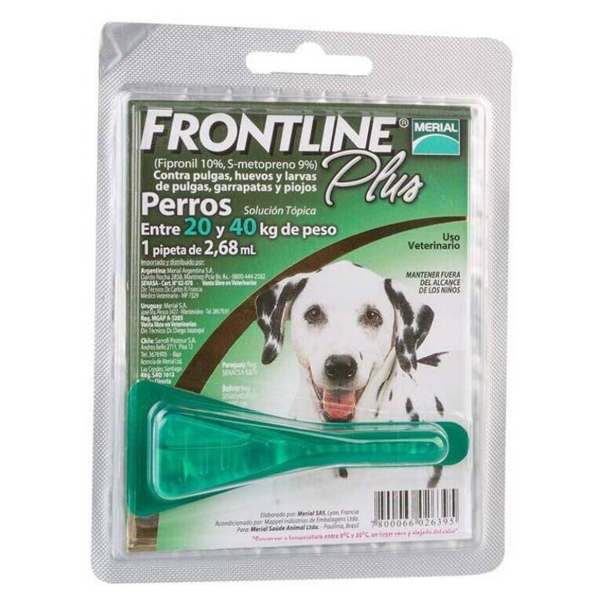 BOEHRINGER INGELHEIM - Frontline Plus Pipeta Perro De 20 A 40 Kg Pulga Y Garrapata