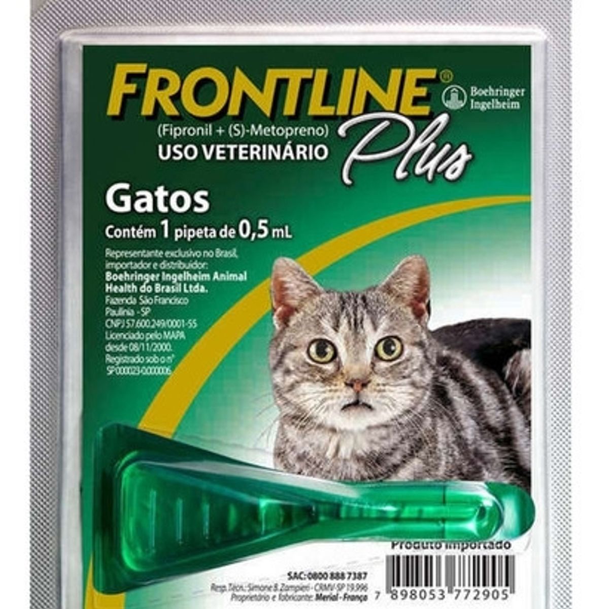 BOEHRINGER INGELHEIM - Frontline Plus Pipeta Gato Pulgas Y Garrapatas