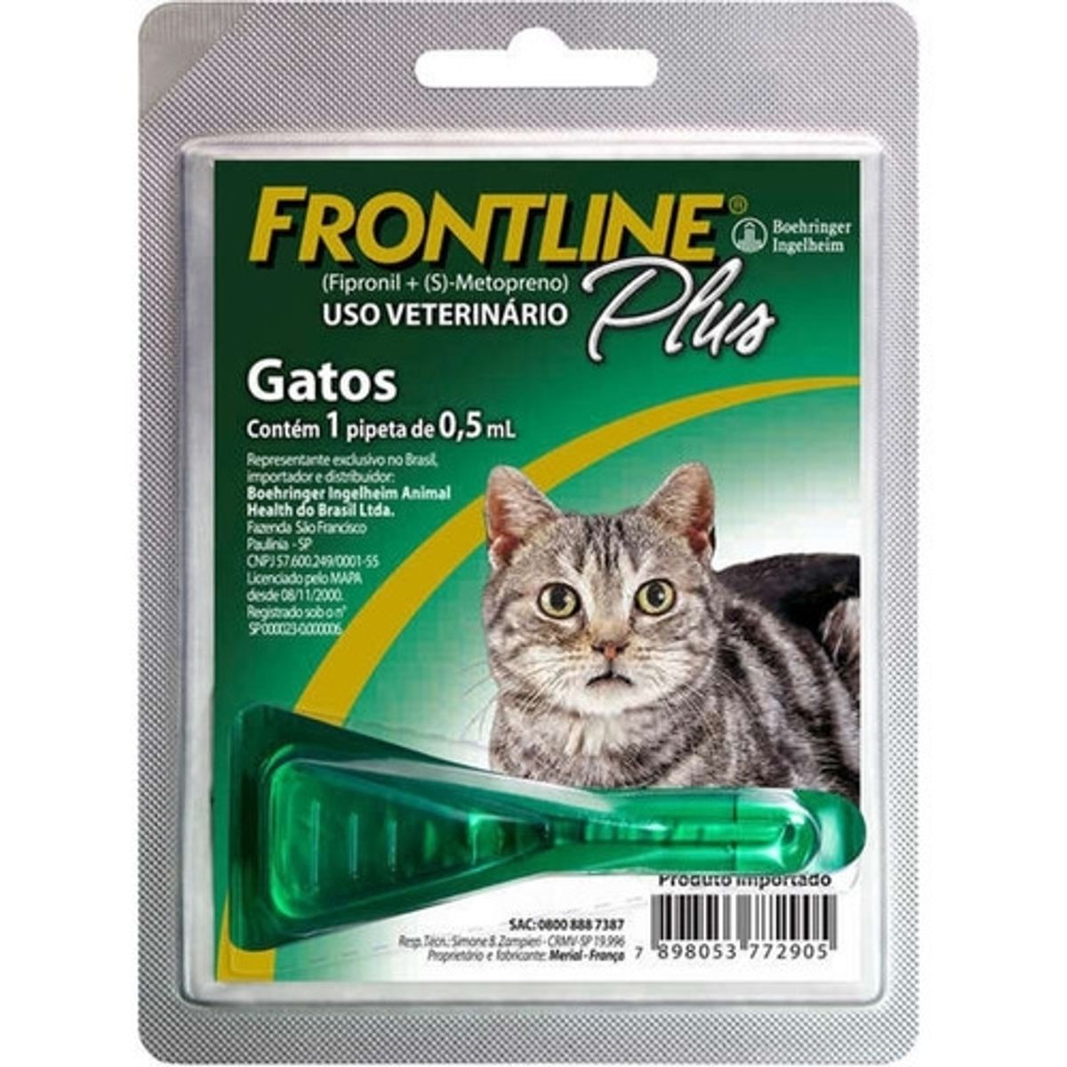 BOEHRINGER INGELHEIM - Frontline Plus Pipeta Gato Pulgas Y Garrapatas