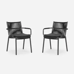 ROSEN - Set 2 Sillas de Terraza Alanya Negro