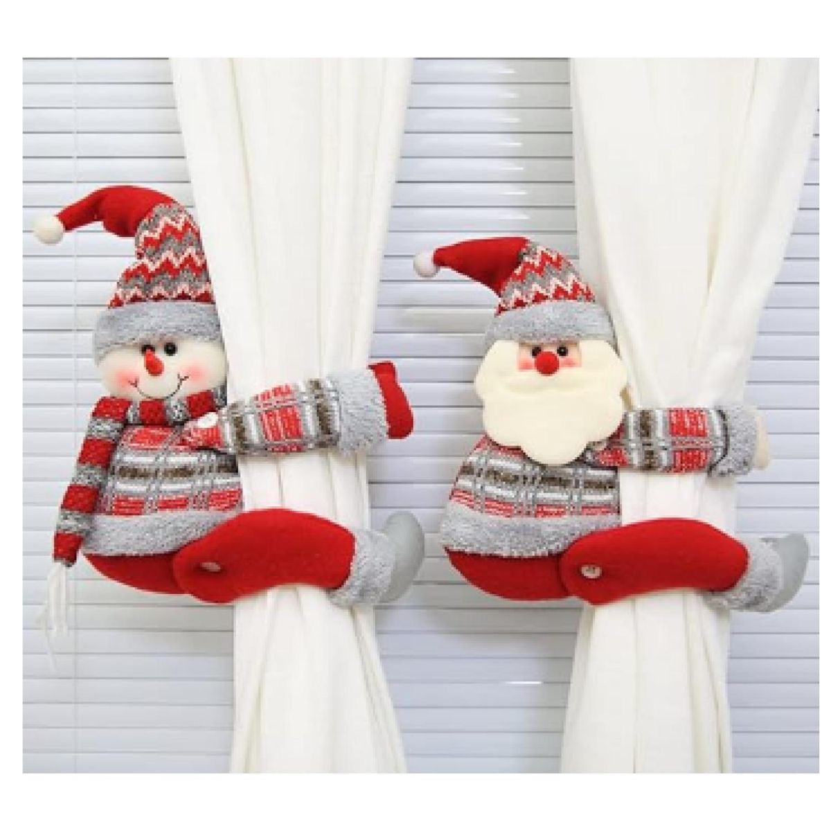 GENERICO - Toma Cortina Navideño Muñeco De Nieve Pack 2