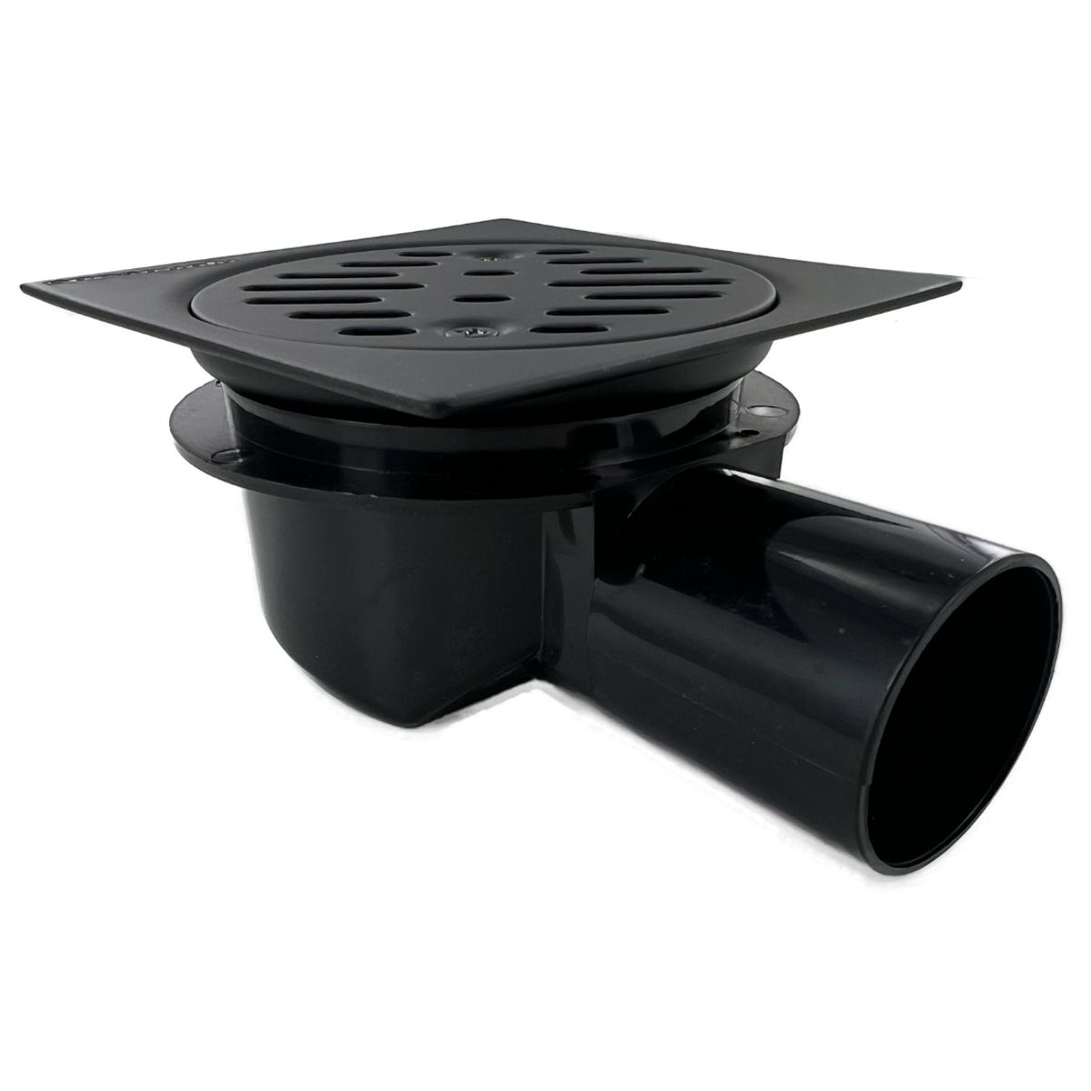 GENERICO - PILETA AC INOX COLOR NEGRO CUADRADA 10X10 TRAMPA PVC 40MM