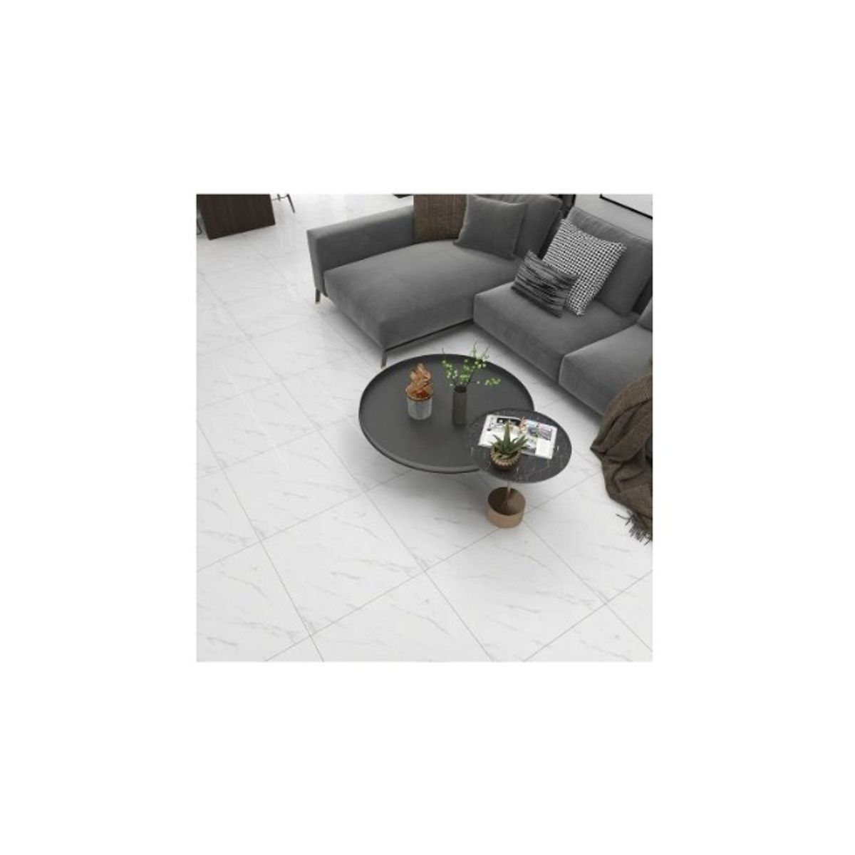 GENERICO - Piso Vinílico autoadhesivo 5 m2 con diseño de mármol tipo baldosa