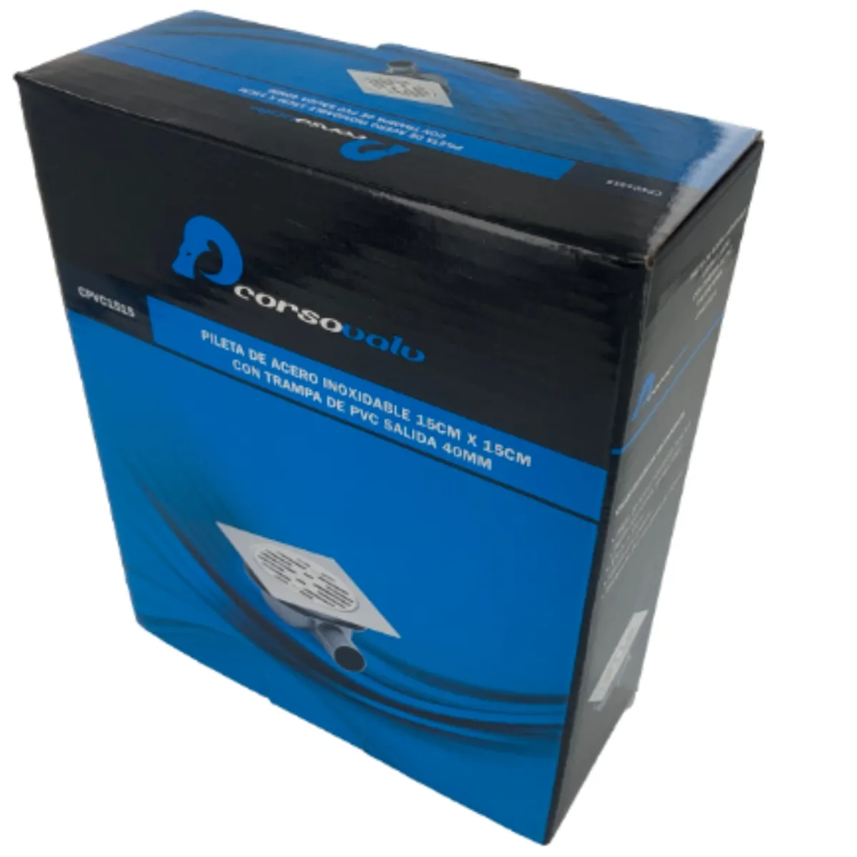 GENERICO - PILETA AC INOX  CUADRADA 15X15 TRAMPA PVC 40MM