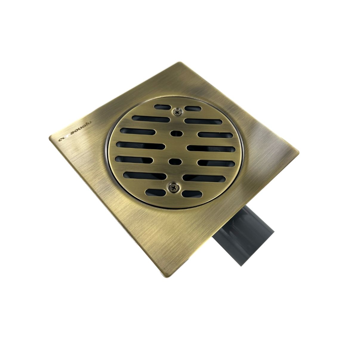 GENERICO - PILETA AC INOX EN BRONCE CUADRADA 15X15 TRAMPA PVC 40MM